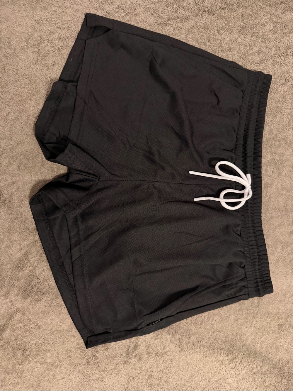 Classic Black Athletic Shorts with White Drawstring